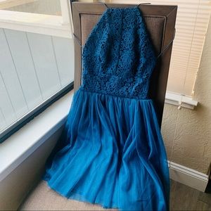 ASOS Design lace top tulle mini dress